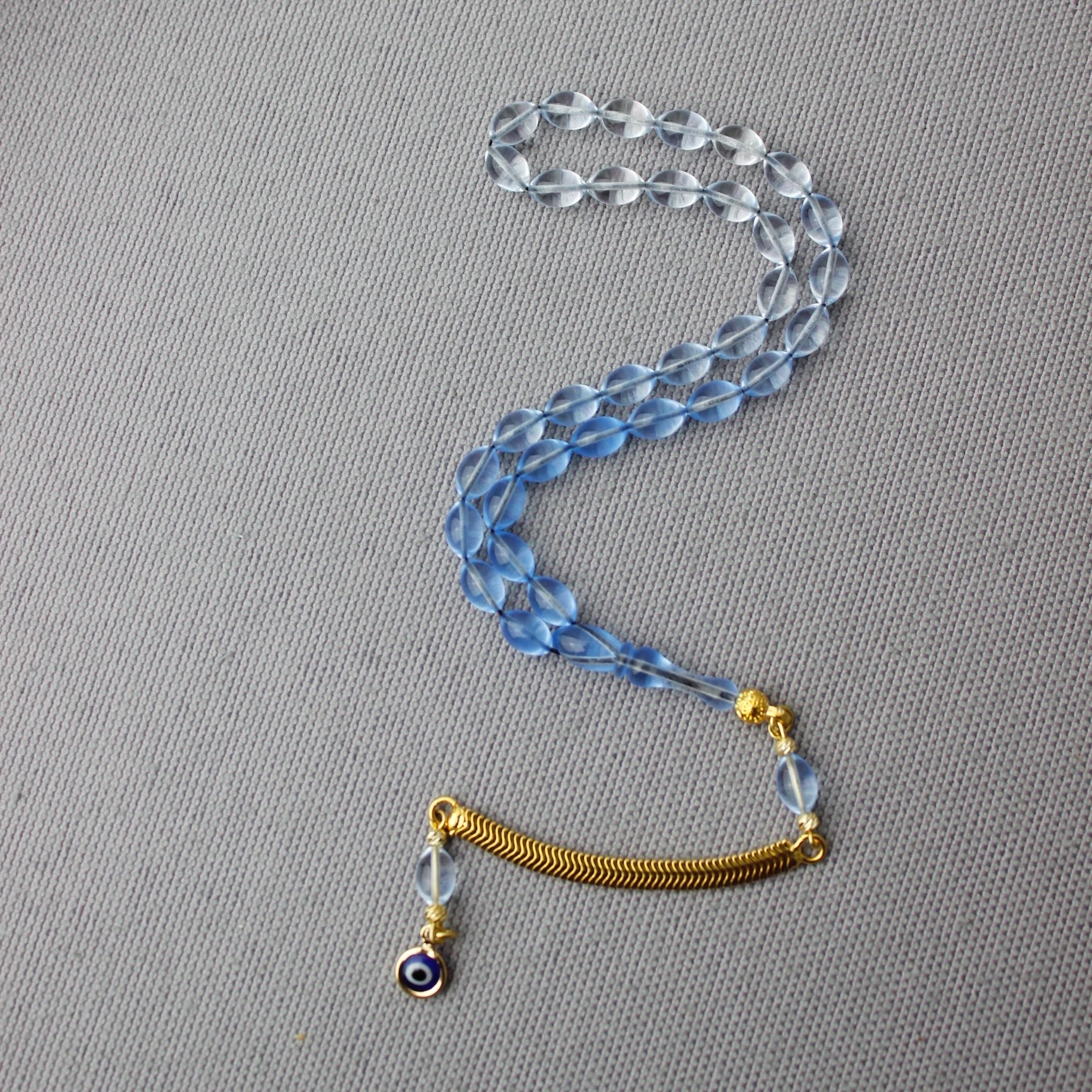 Bürokrat Boy Buz Mavisi Gümüş Püsküllü Bakalit Tespih