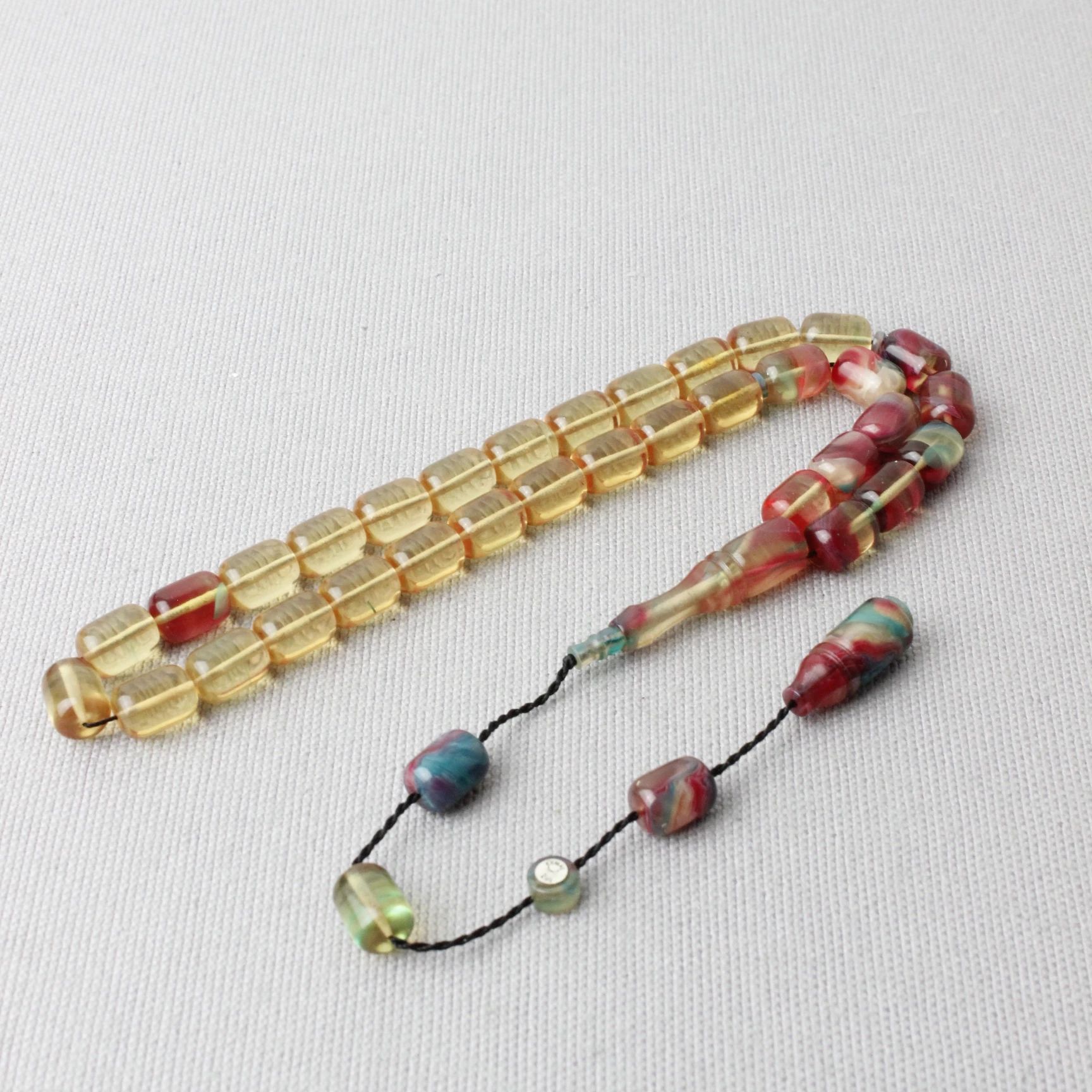 Kemal Kuş Usta İmzalı Hareli Sıkma Kehribar Tespih