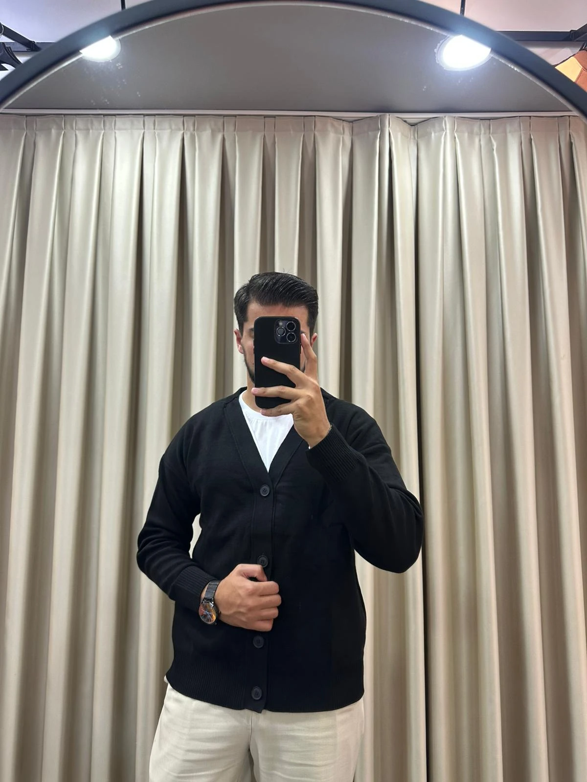 Düğmeli Örme Triko Hırka