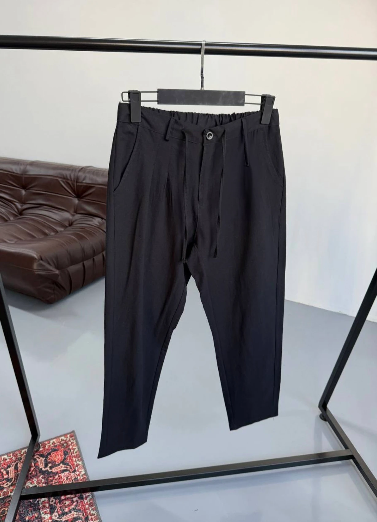 Boyfriend Siyah Keten Pantolon