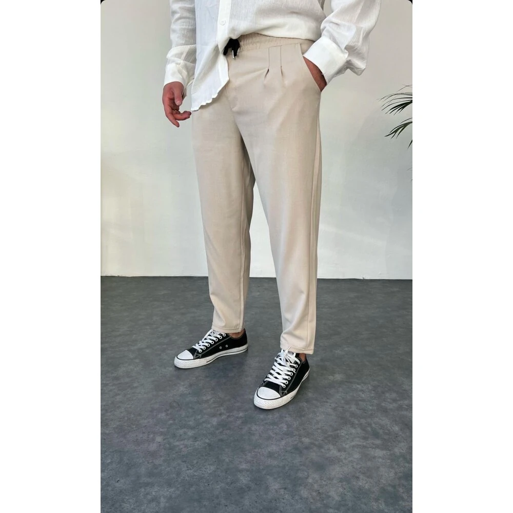 Duble Paça Jogger Krem