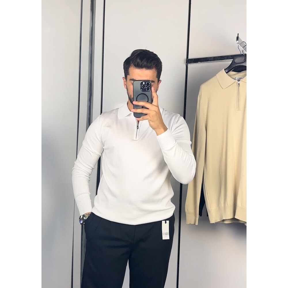 Polo yaka triko Beyaz