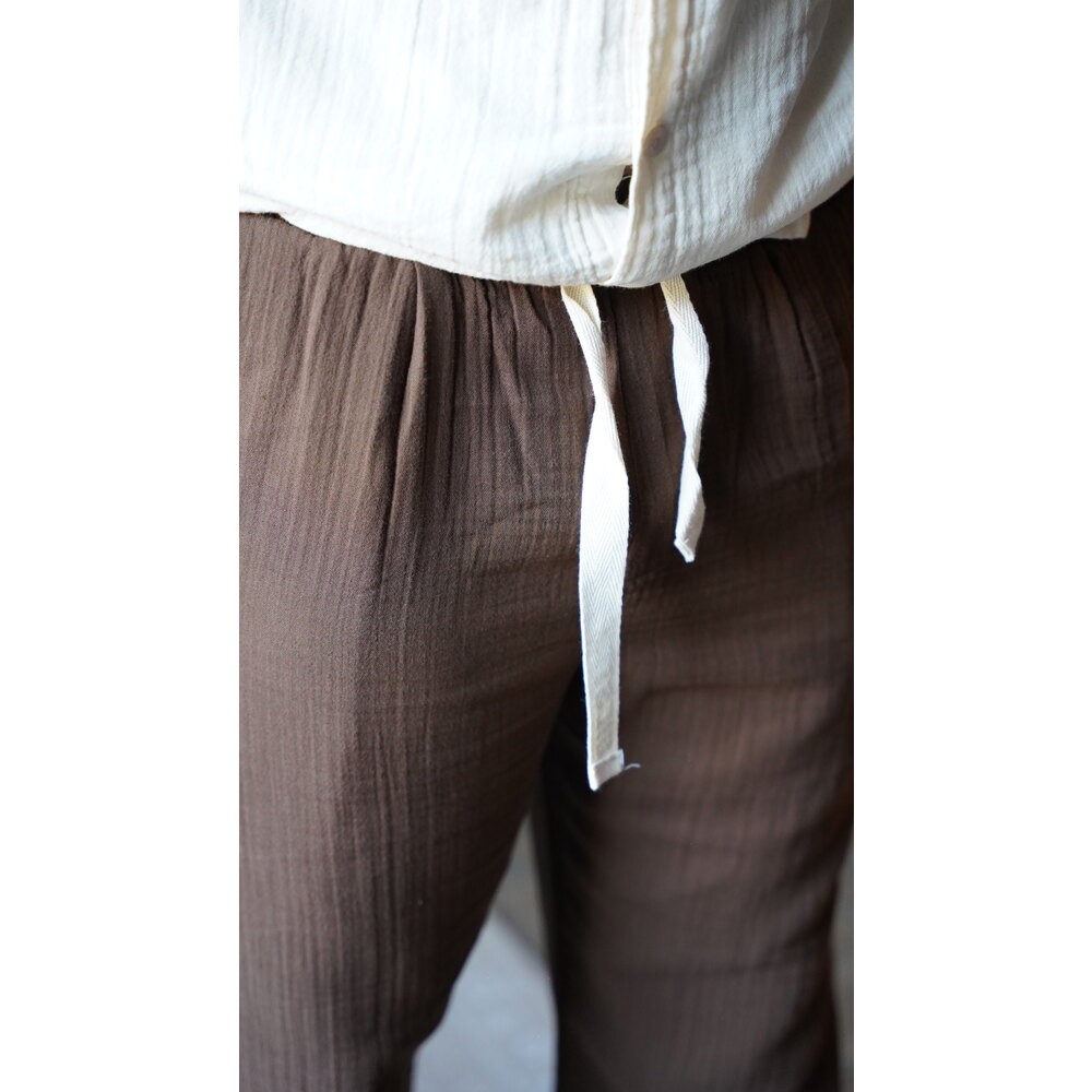 Müslin Baggy Kahve Pantolon
