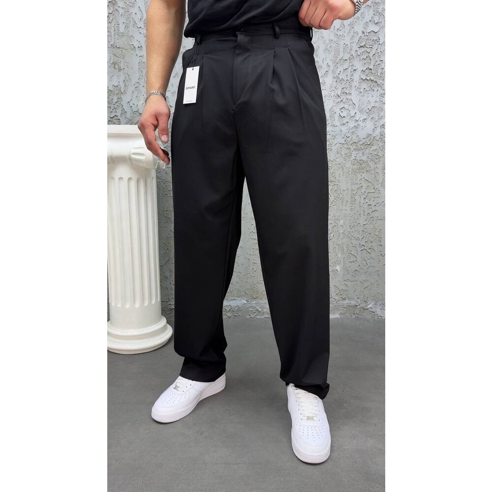Baggy Siyah Kumaş Pantolon