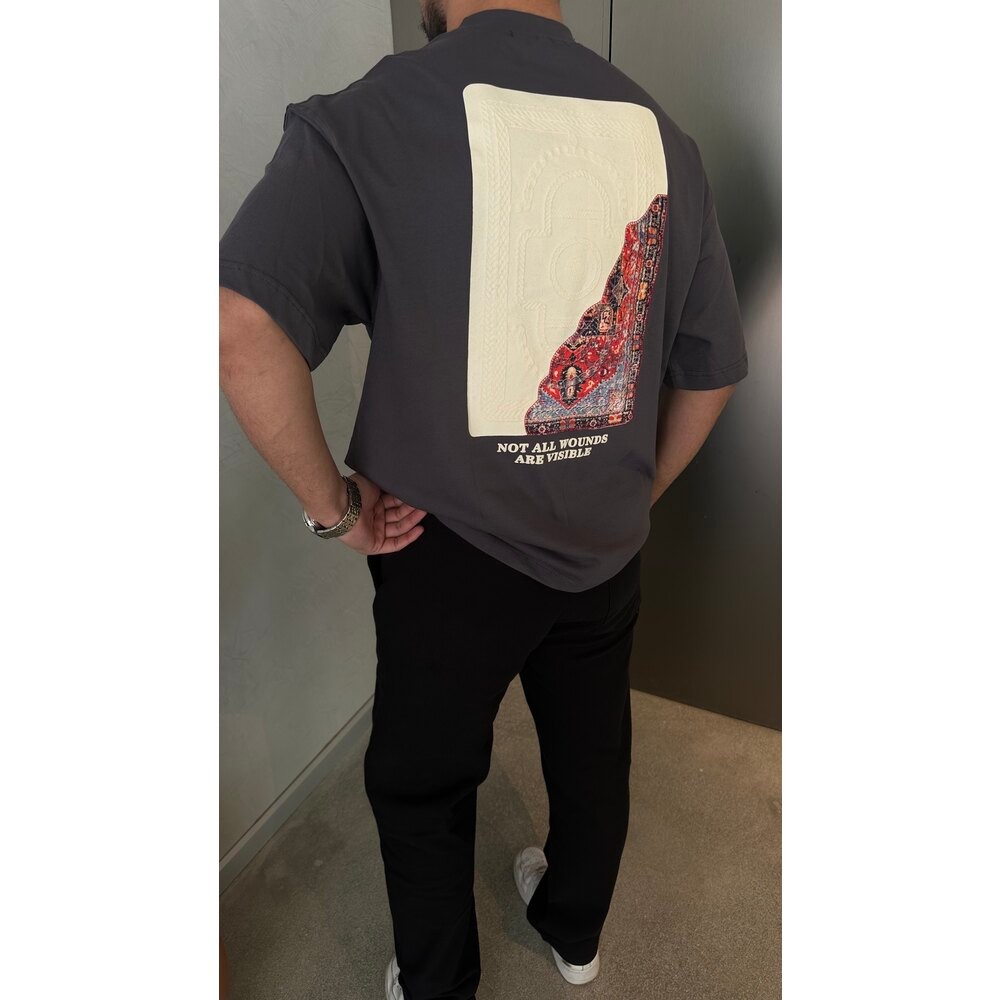 Etnik Desen Oversize Baskılı Tişört
