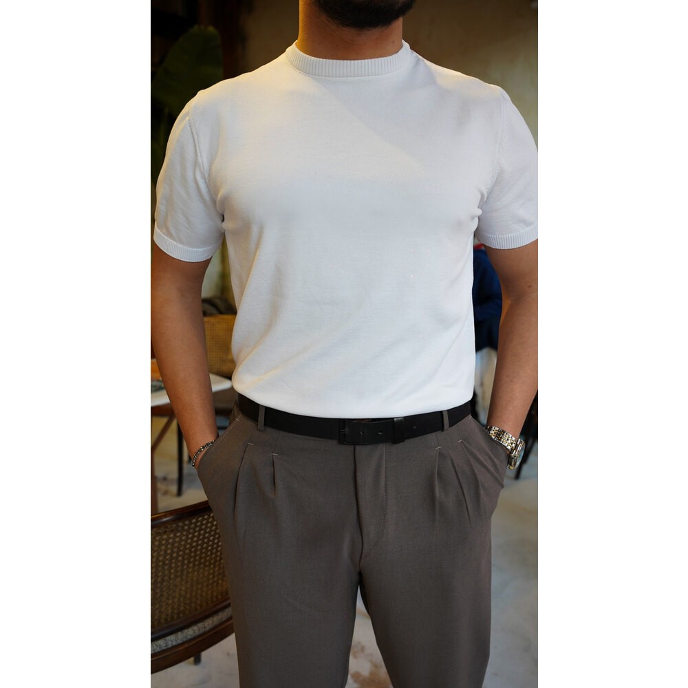 Basic Triko Tişört Beyaz