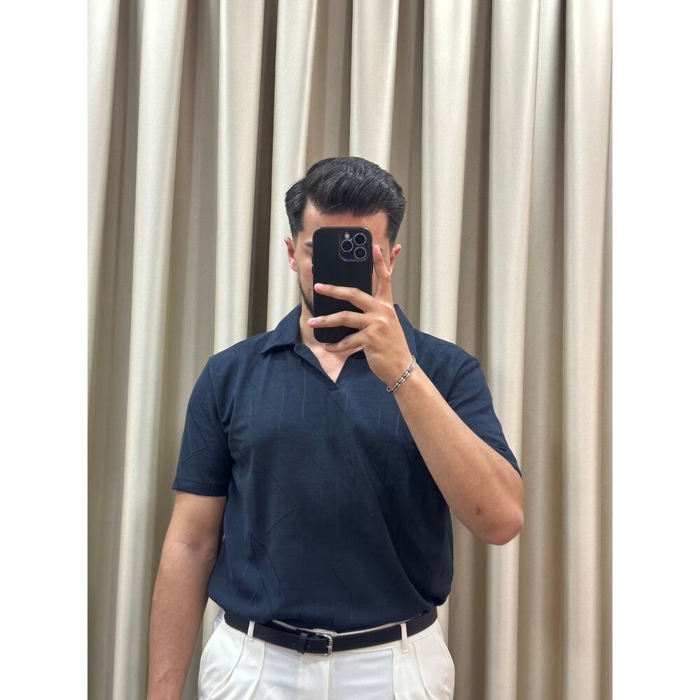 Polo Yaka Lacivert Tişört