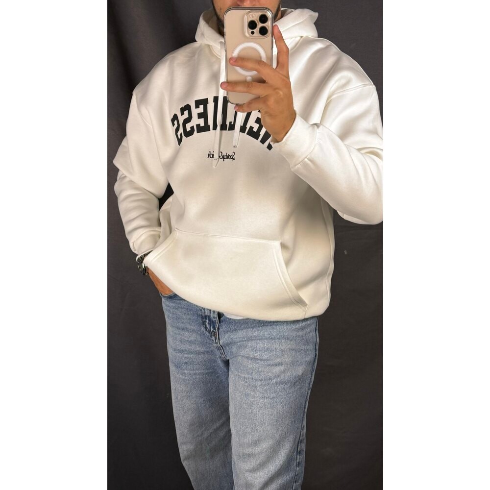 Baskılı Oversize Kapşonlu Sweat