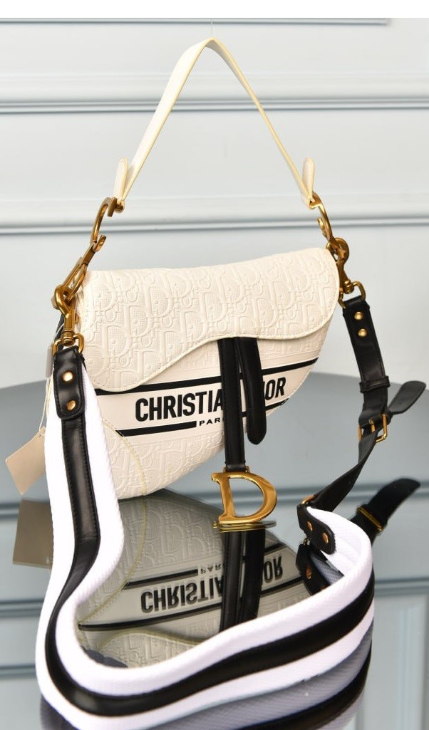 Christian Dior Saddle Bag - White