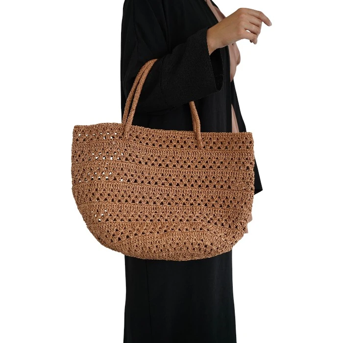 Handgemachte Häkeltasche aus Papiergarn Sommertasche 