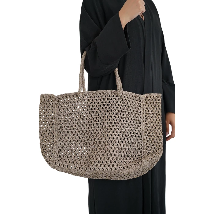 Handgemachte Häkeltasche aus Papiergarn 