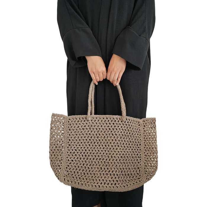 Handgemachte Häkeltasche aus Papiergarn 