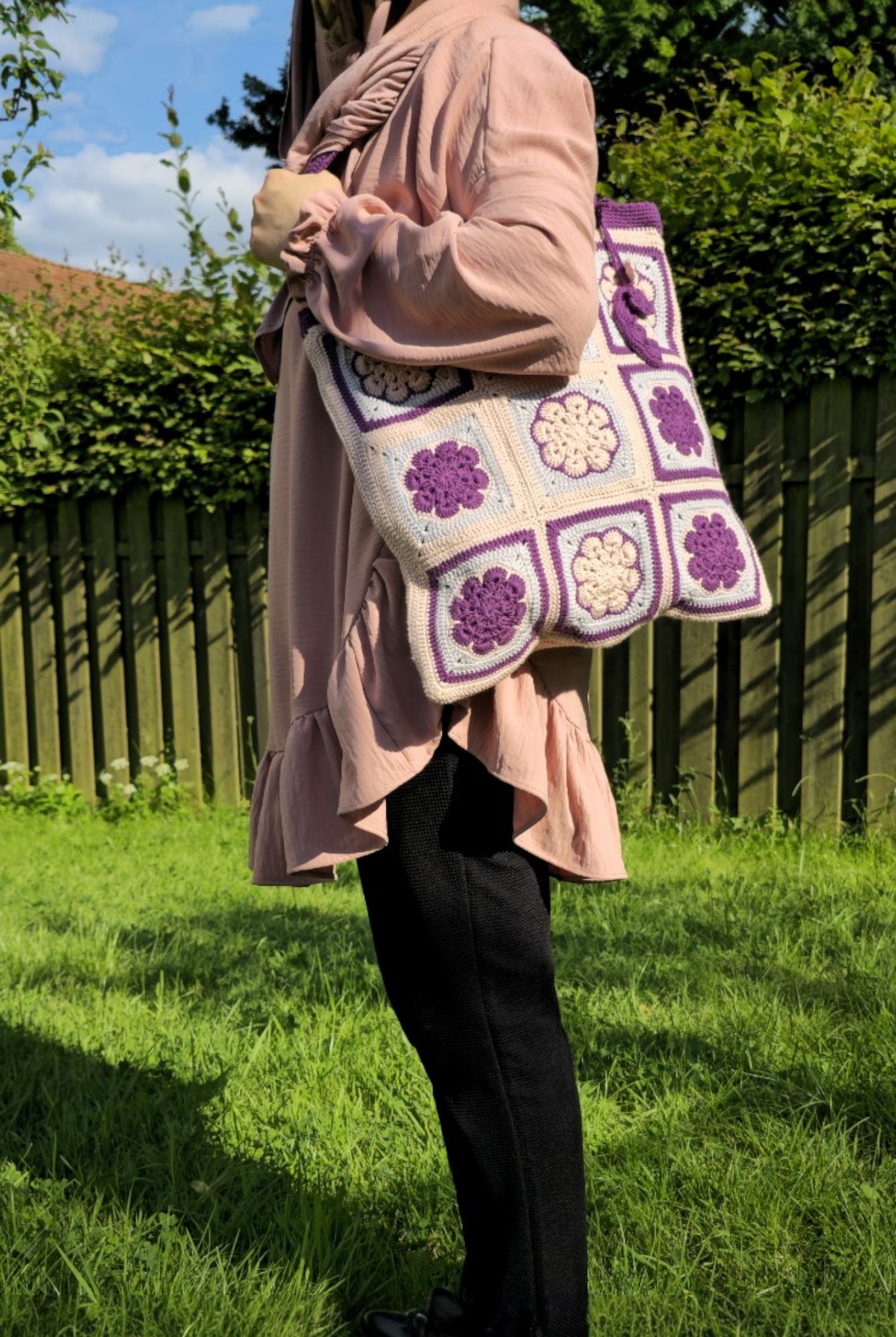 Handgemachte Quadratische Häkeltasche 