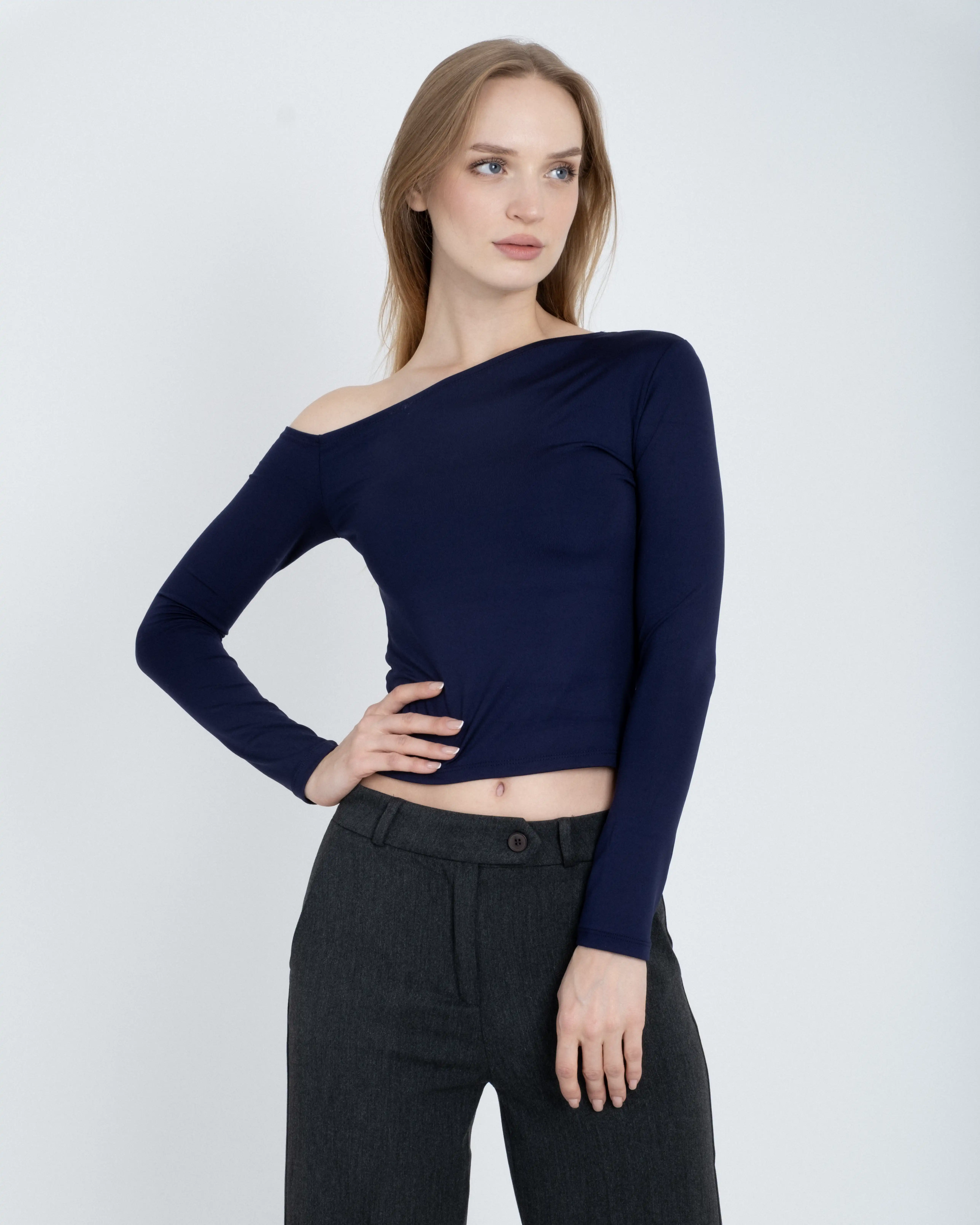 Asimetrik Yaka Tek Omuz Basic Body