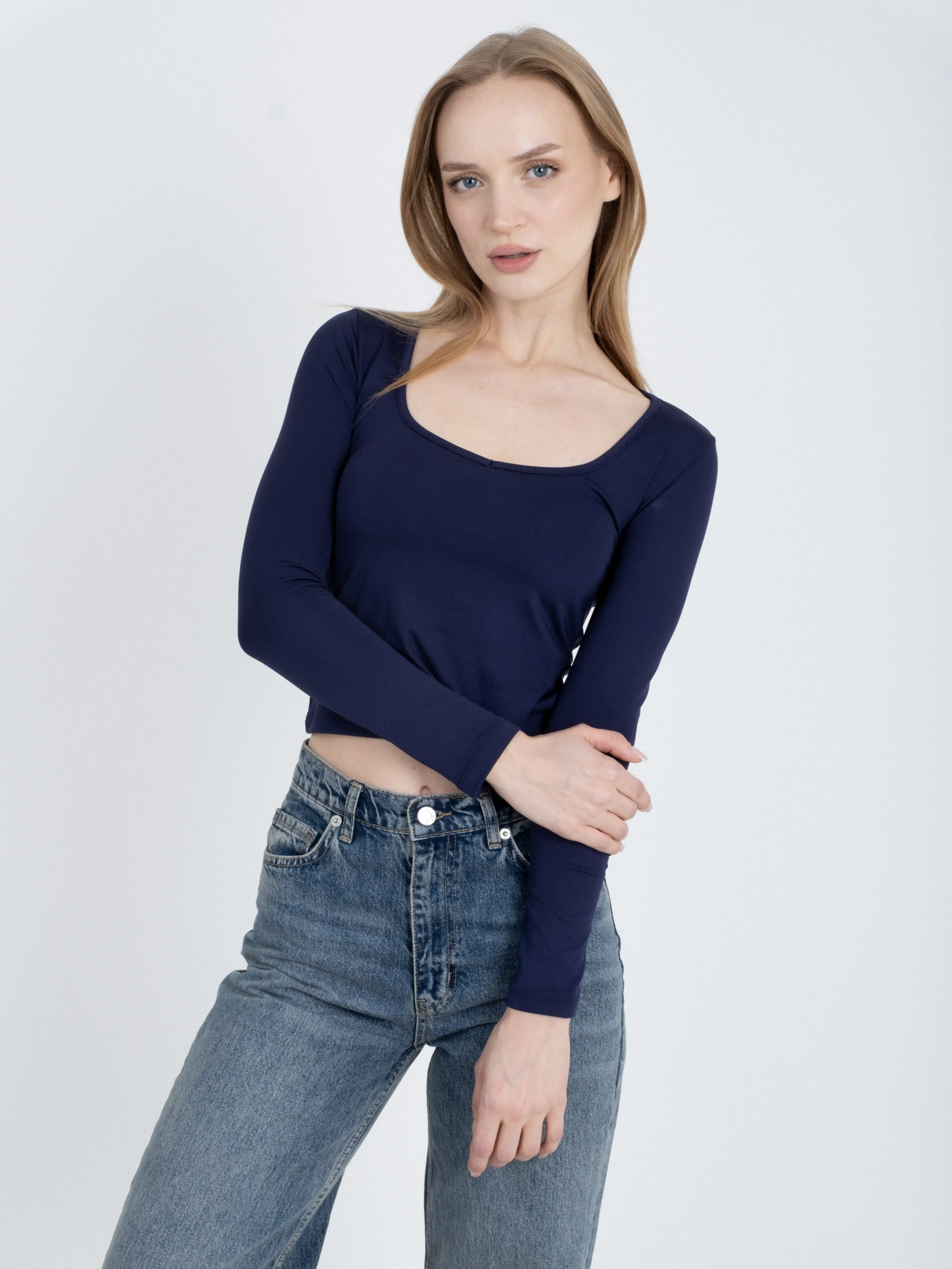 V Yaka Uzun Kollu Basic Body