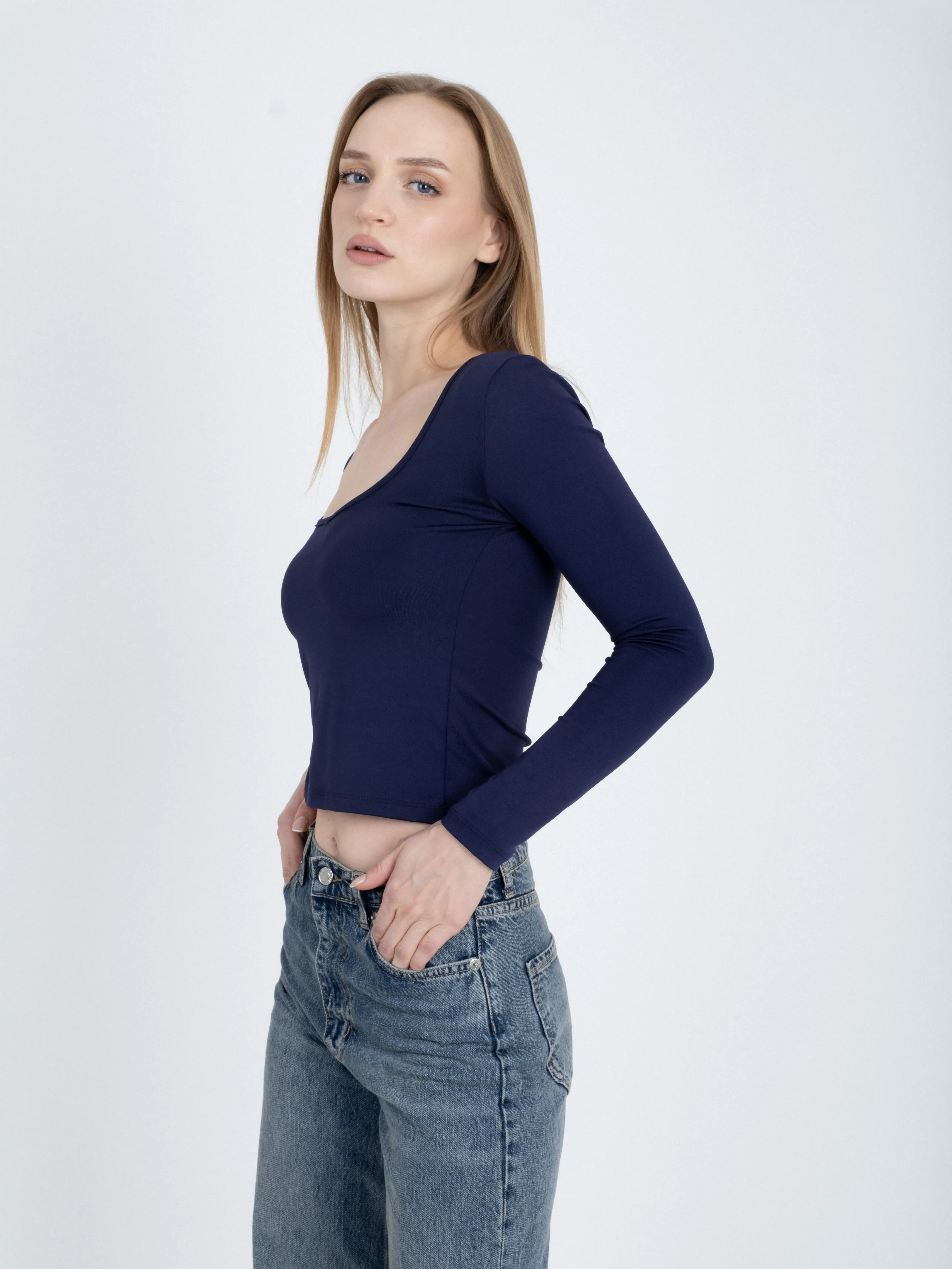 V Yaka Uzun Kollu Basic Body