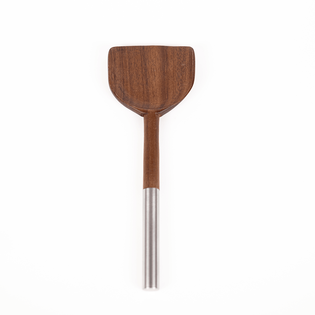 Akasya Naturel Metal Saplı Spatula