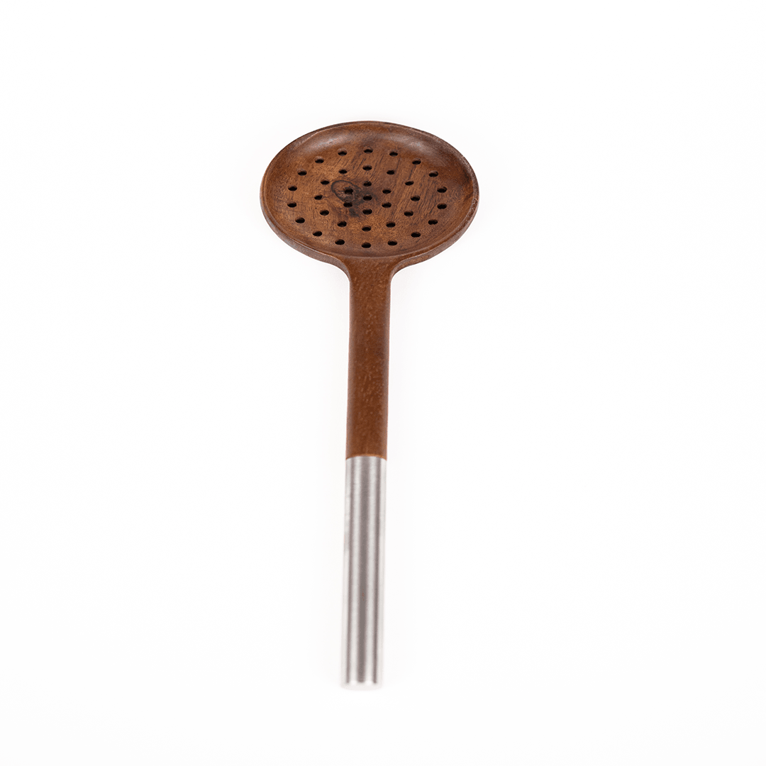 Akasya Naturel Metal Saplı Kevgir