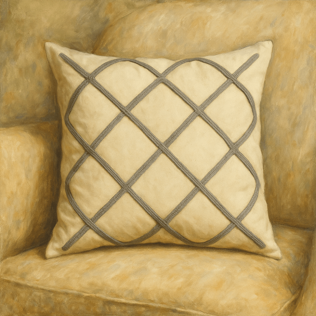 Punch Embroidered Striped Cushion 