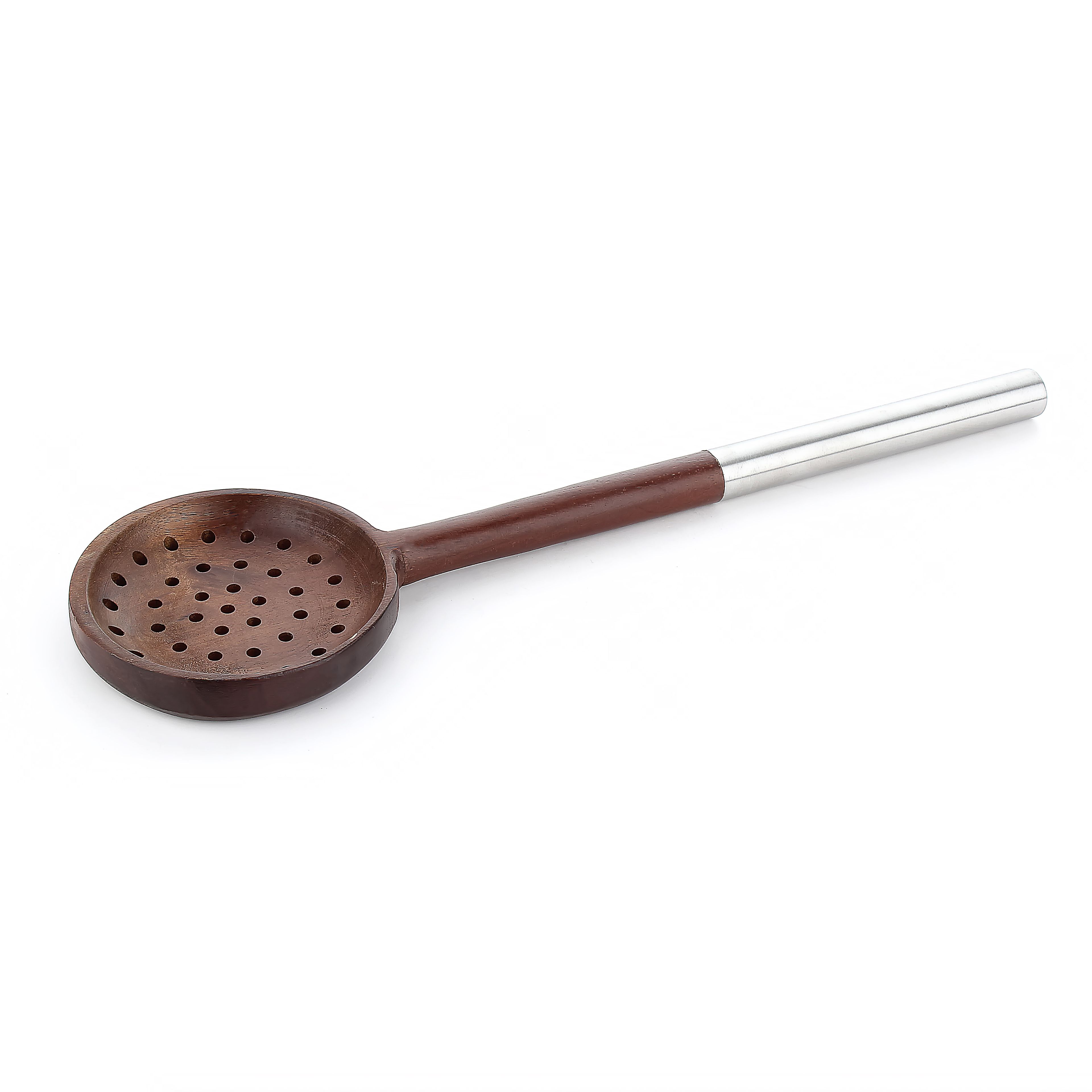 Akasya Naturel Metal Saplı Kevgir
