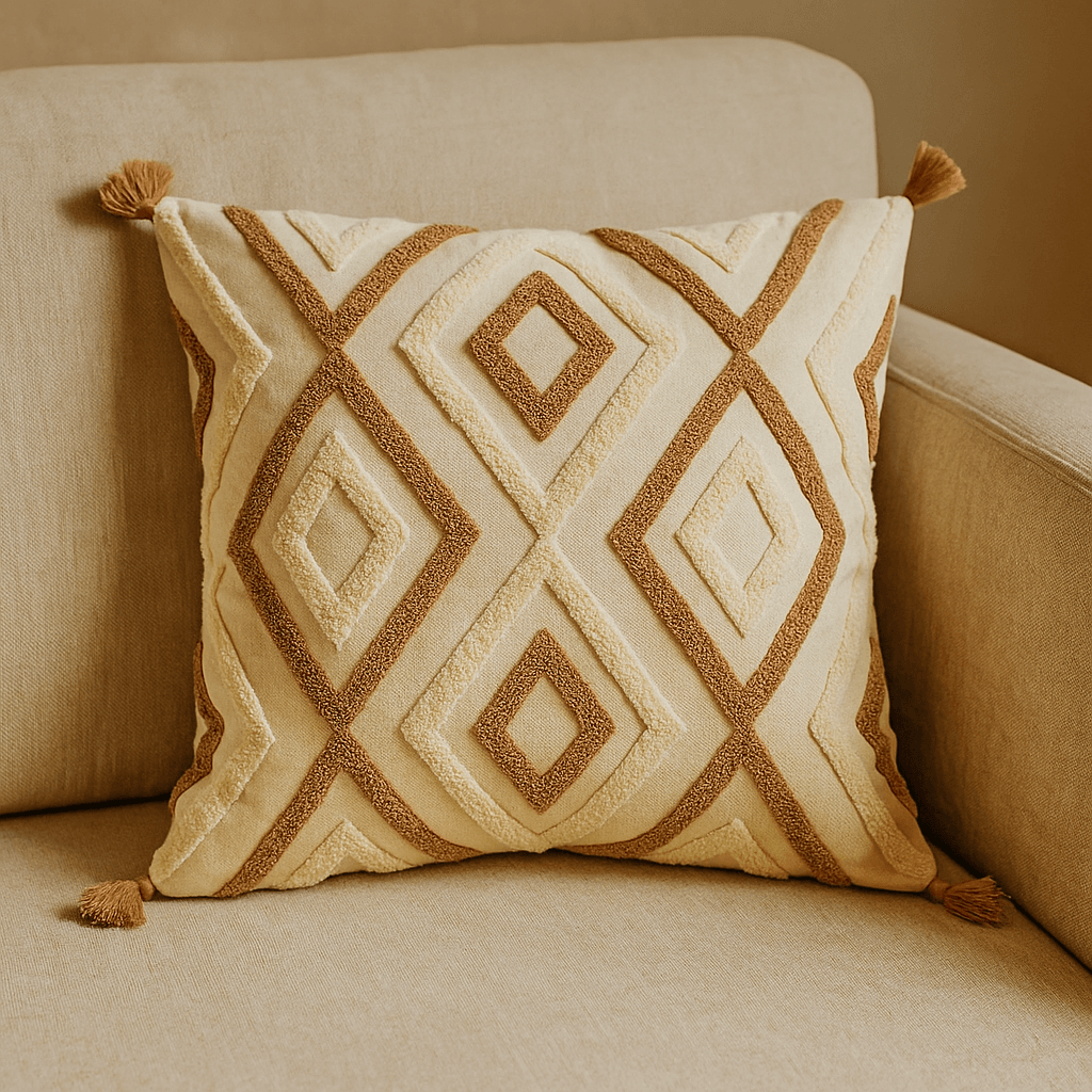 Punch Embroidered Baklava Motif Cushion