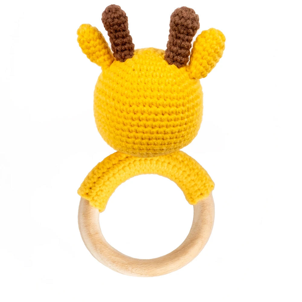 Safari Ahşap Saplı Çıngıraklı Diş Kaşıyıcı | Little Berthe