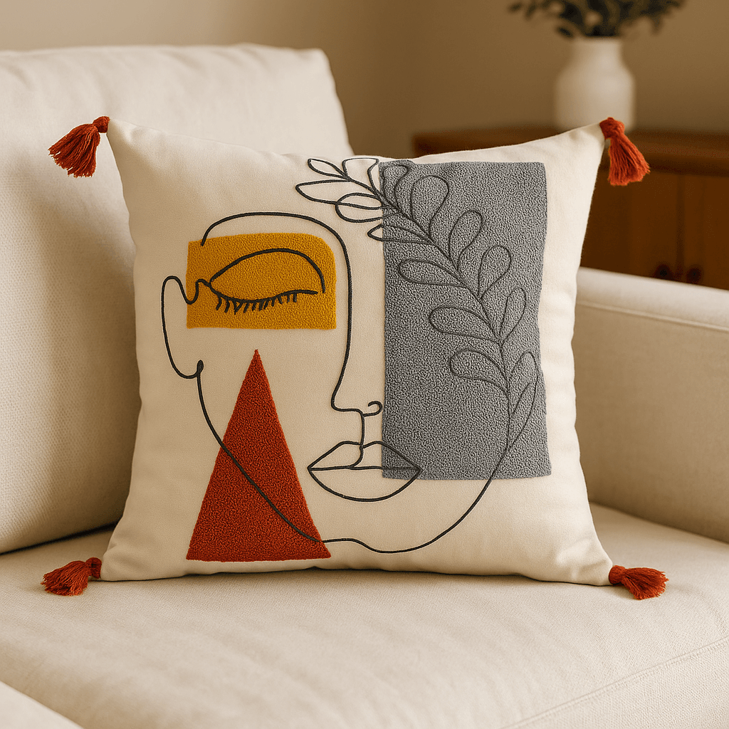 Women's Silhouette with Punch Embroidery Motif Sillent