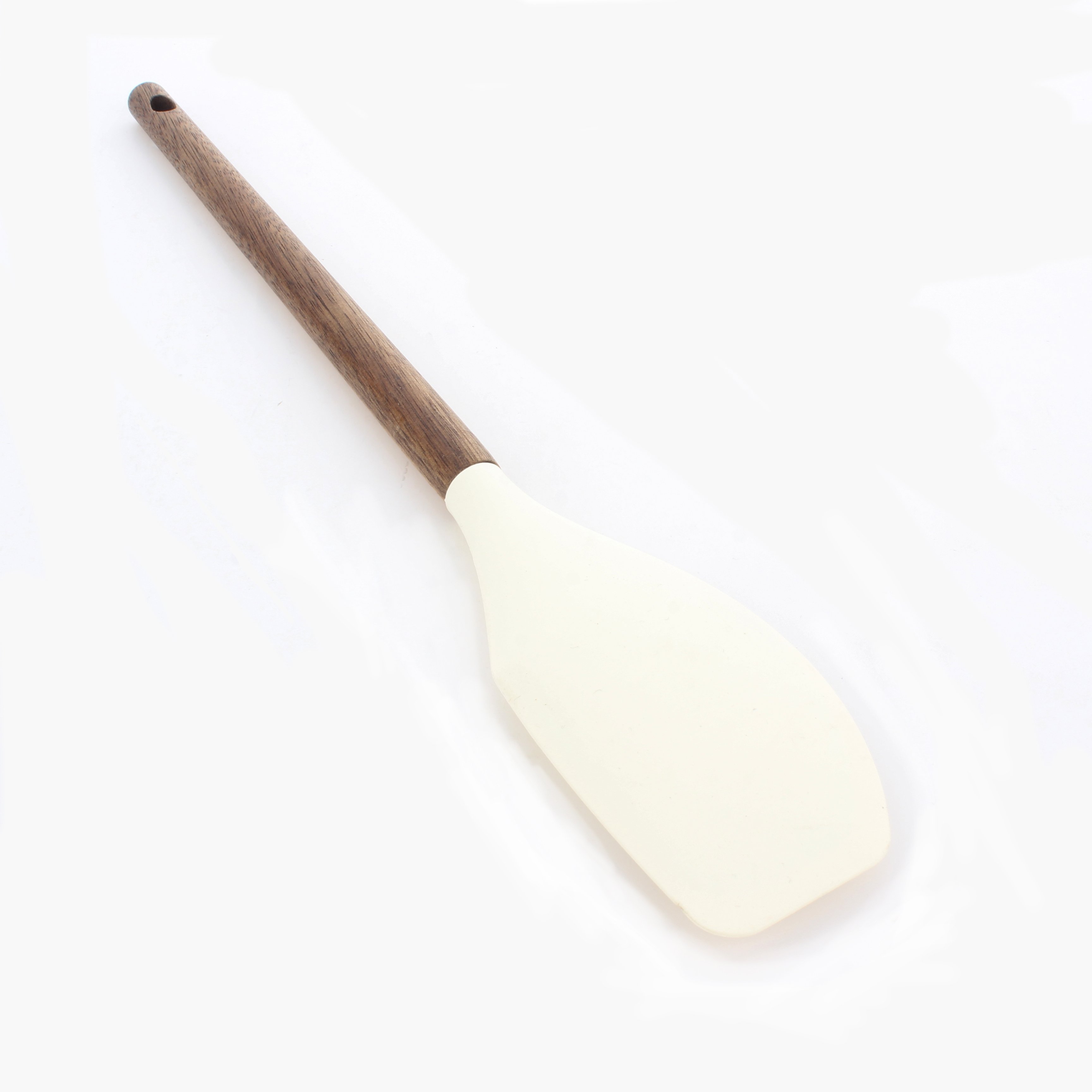 Akasya Naturel Saplı Silikon Yan Spatula