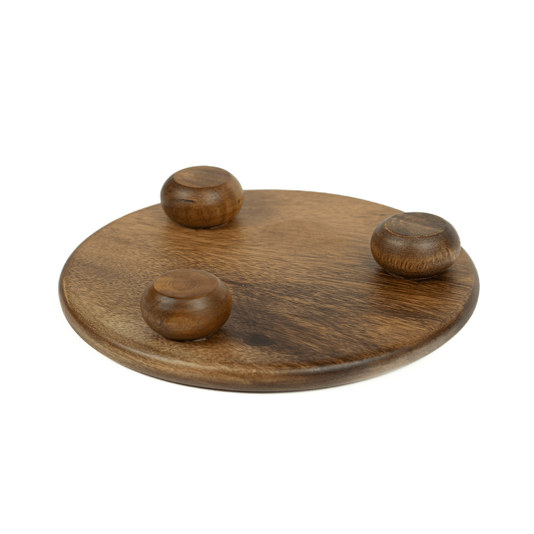 Akasya Naturel Top Ayaklı Sunum Tabağı 25 cm
