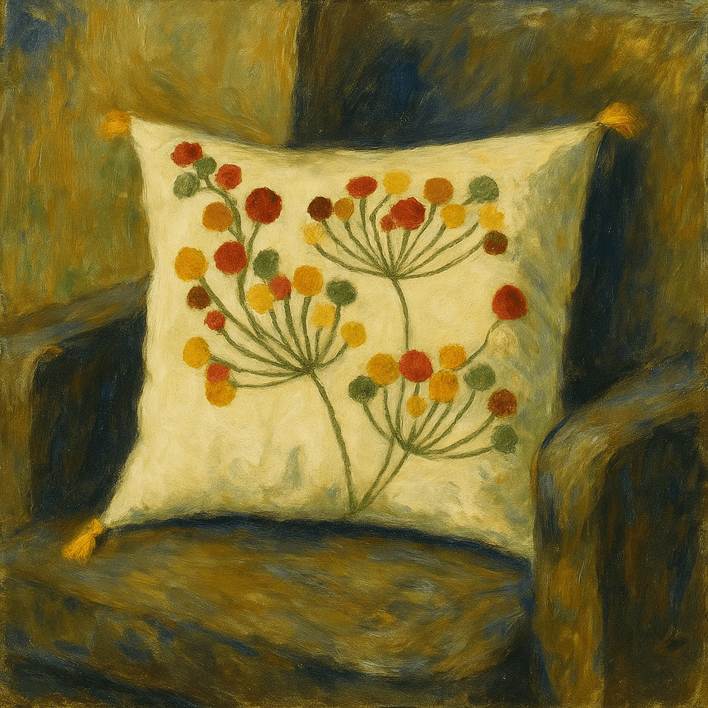 Cotton with Punch Embroidery Dandelion Motif