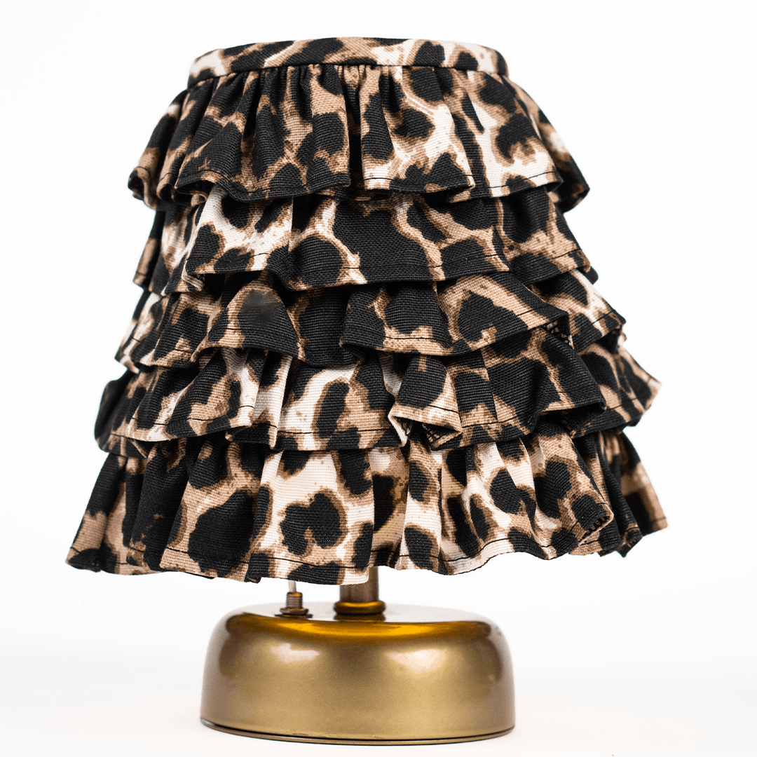 Leopar Fırfırlı Masa Lambası
