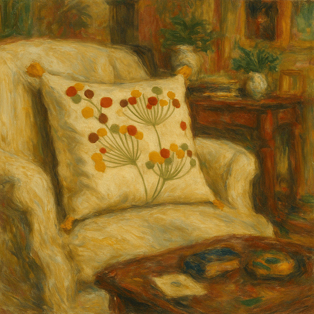 Cotton with Punch Embroidery Dandelion Motif