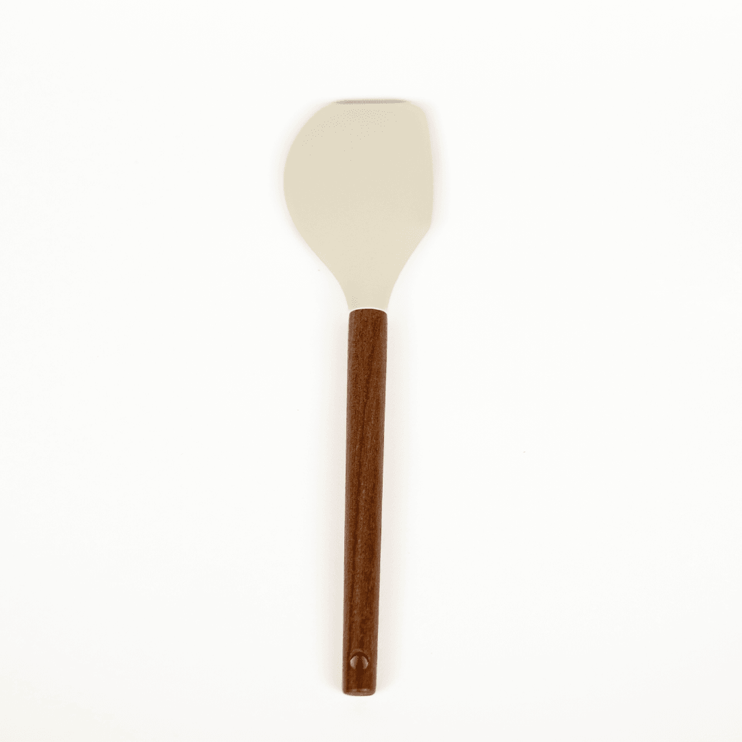 Akasya Naturel Saplı Silikon Yan Spatula