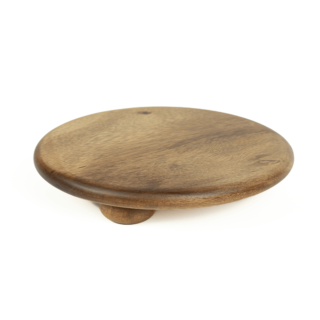 Akasya Naturel Top Ayaklı Sunum Tabağı 25 cm