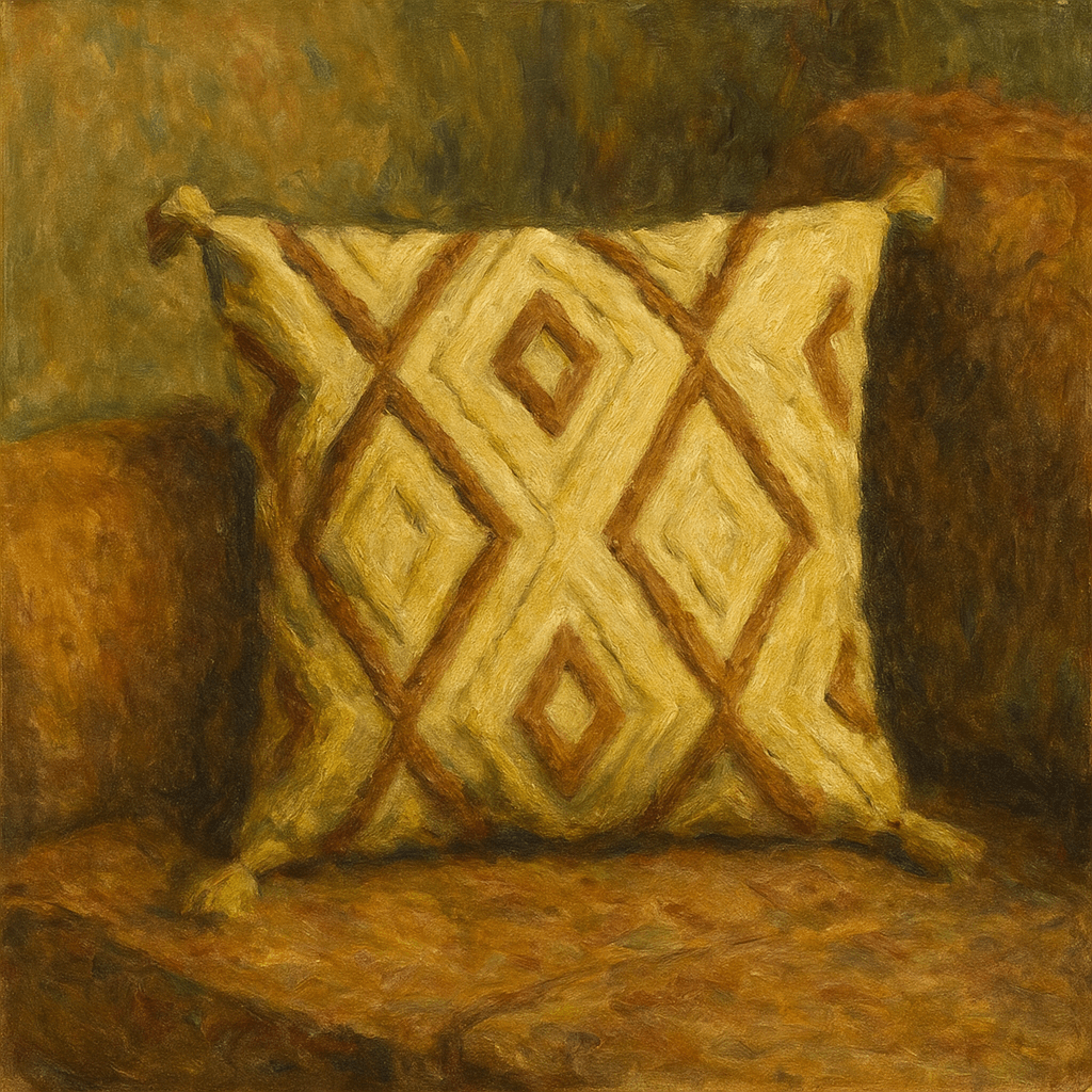 Punch Embroidered Baklava Motif Cushion