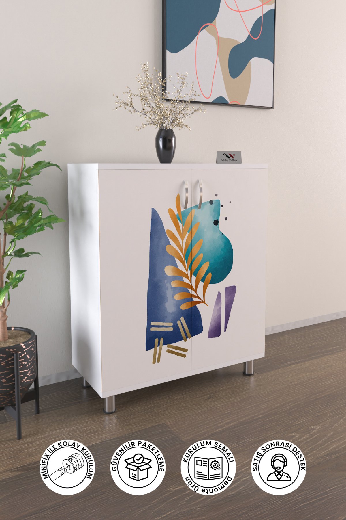 Virgo 4 Raflı Ayakkabılık Antre Hol Çok Amaçlı Ayakkabı Dolabı