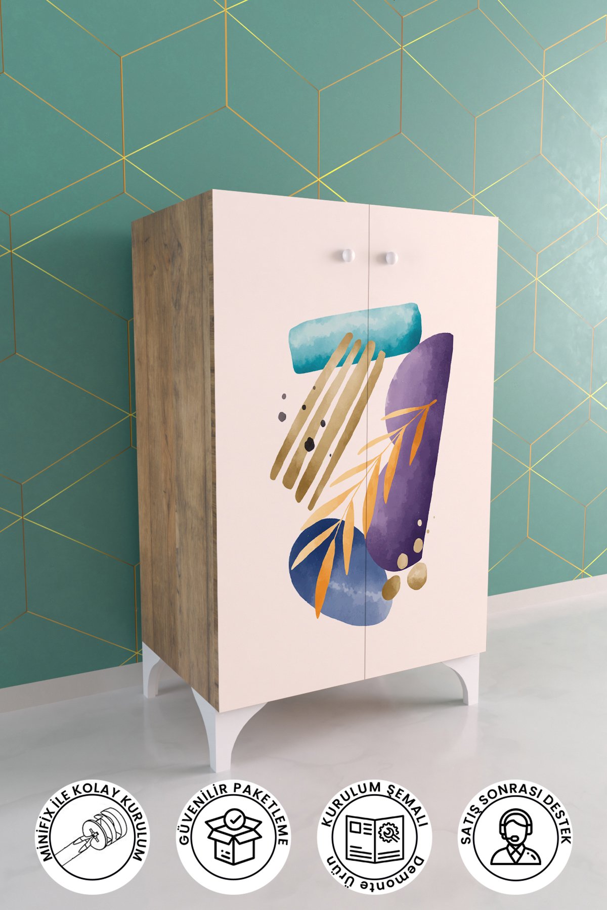 Harmony 2 Raflı Çok Amaçlı Dolap Mutfak Salon Banyo Ofis Salon Dolabı