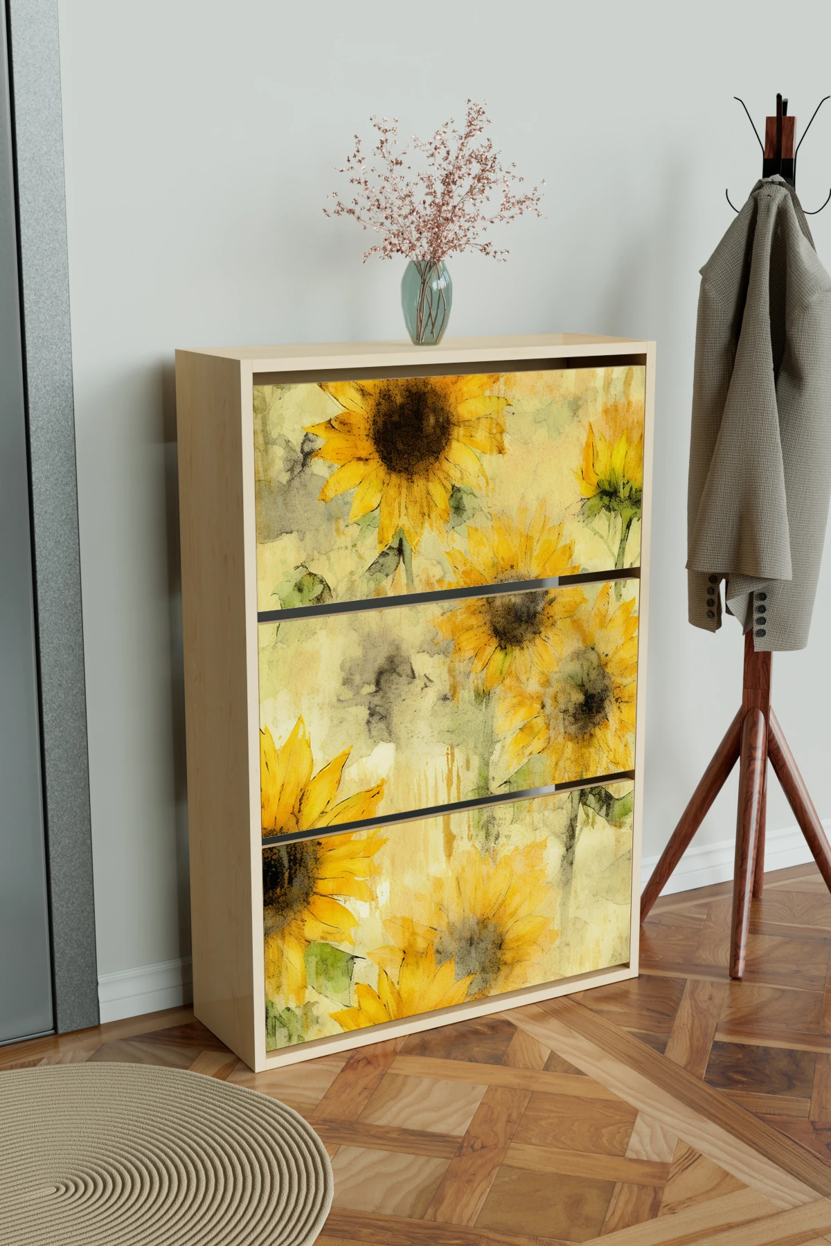 "Günebakan" 3 Bölmeli Liovian Düşer Kapak Ayakkabılık