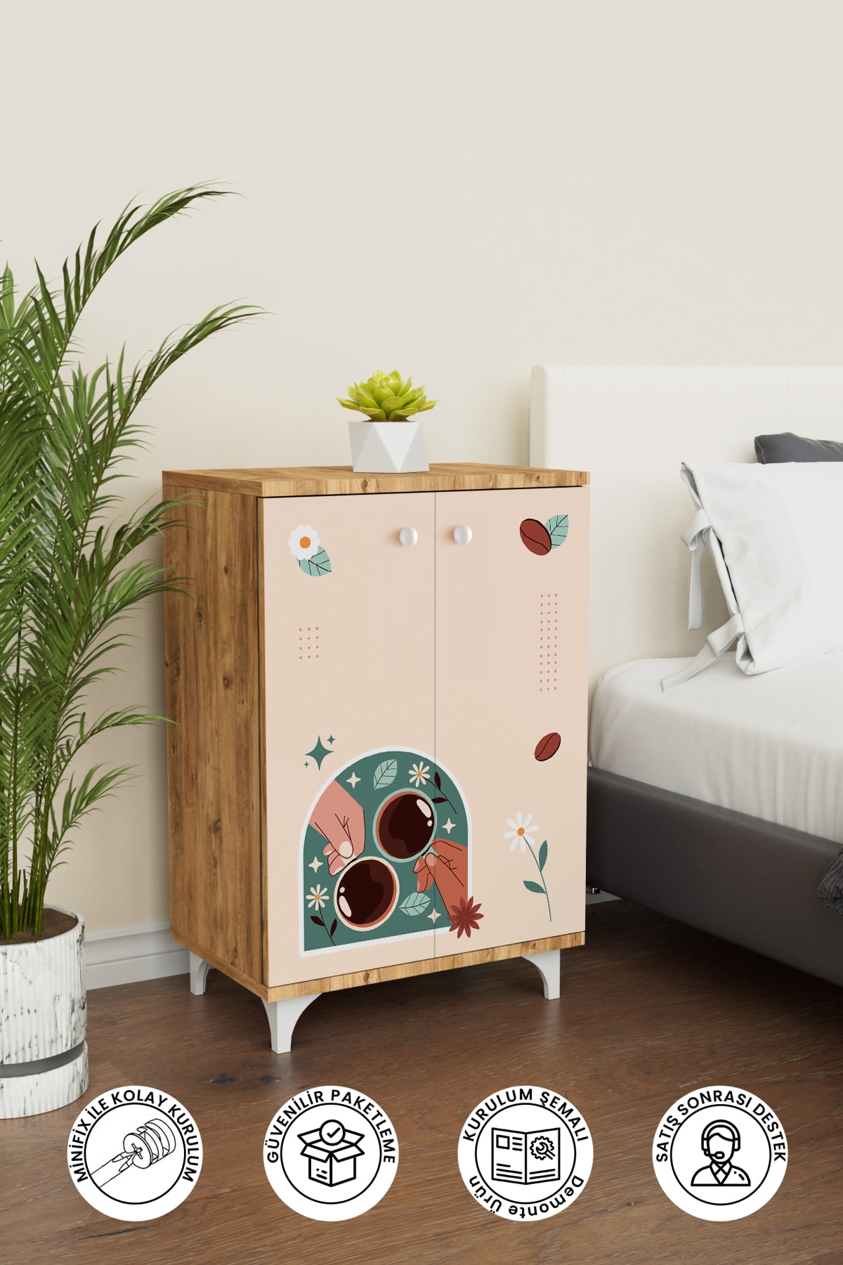 Kitchen Mate 2 Raflı Çok Amaçlı Dolap Mutfak Salon Ofis Dolabı