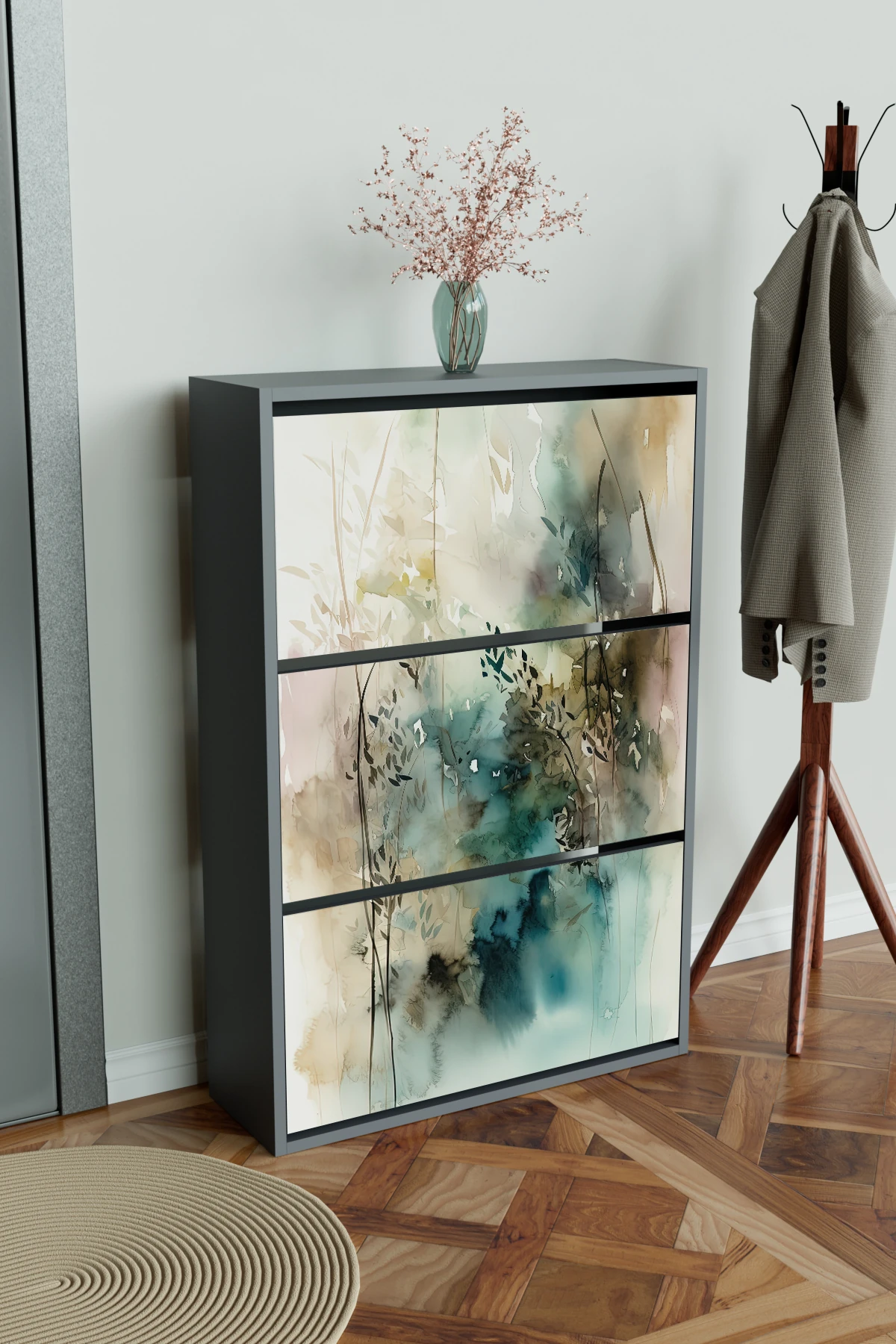 "Aqua Haze" 3 Bölmeli Liovian Düşer Kapak Ayakkabılık