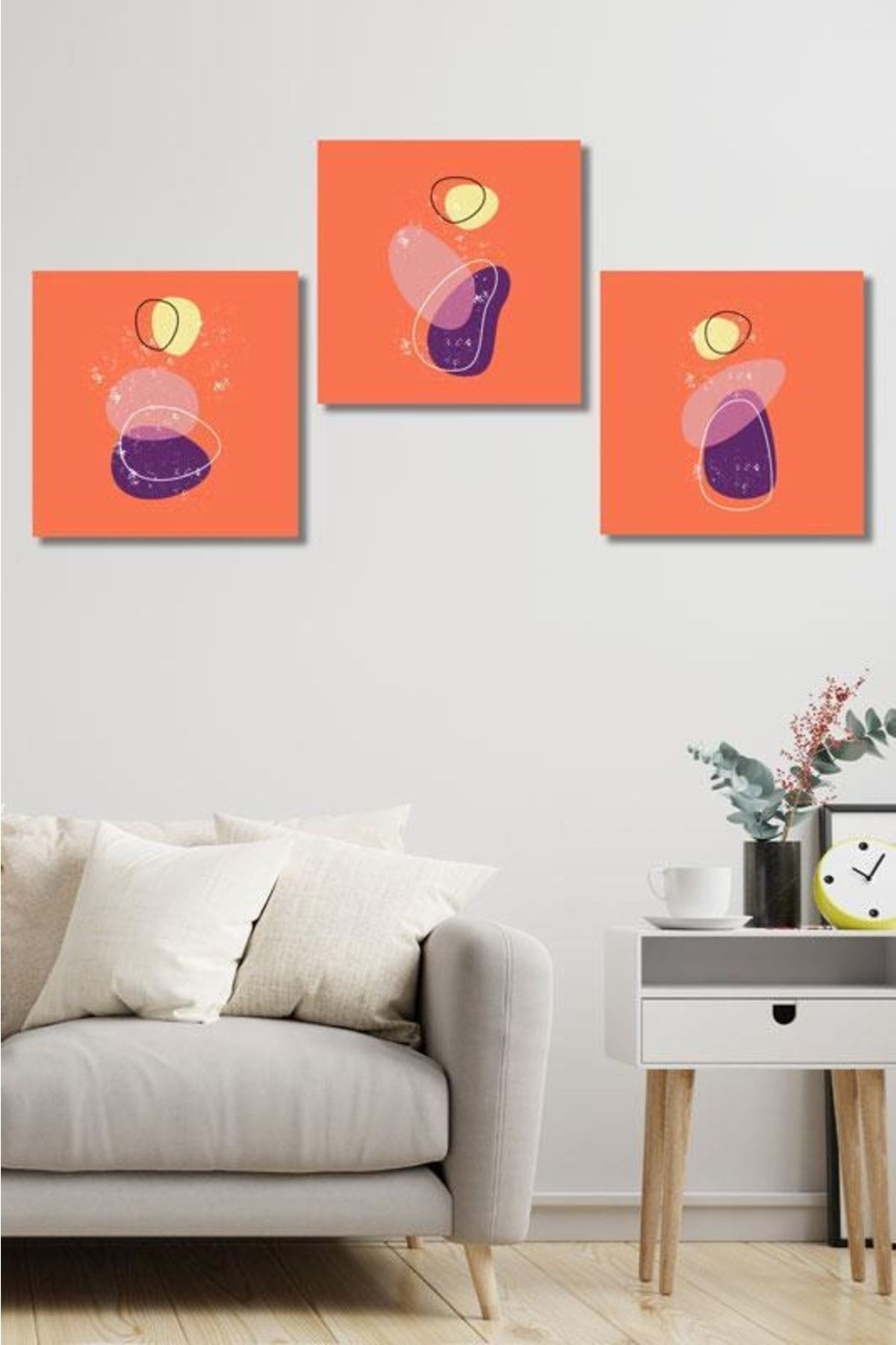 3'lü Set Three Shape Kanvas Tablo