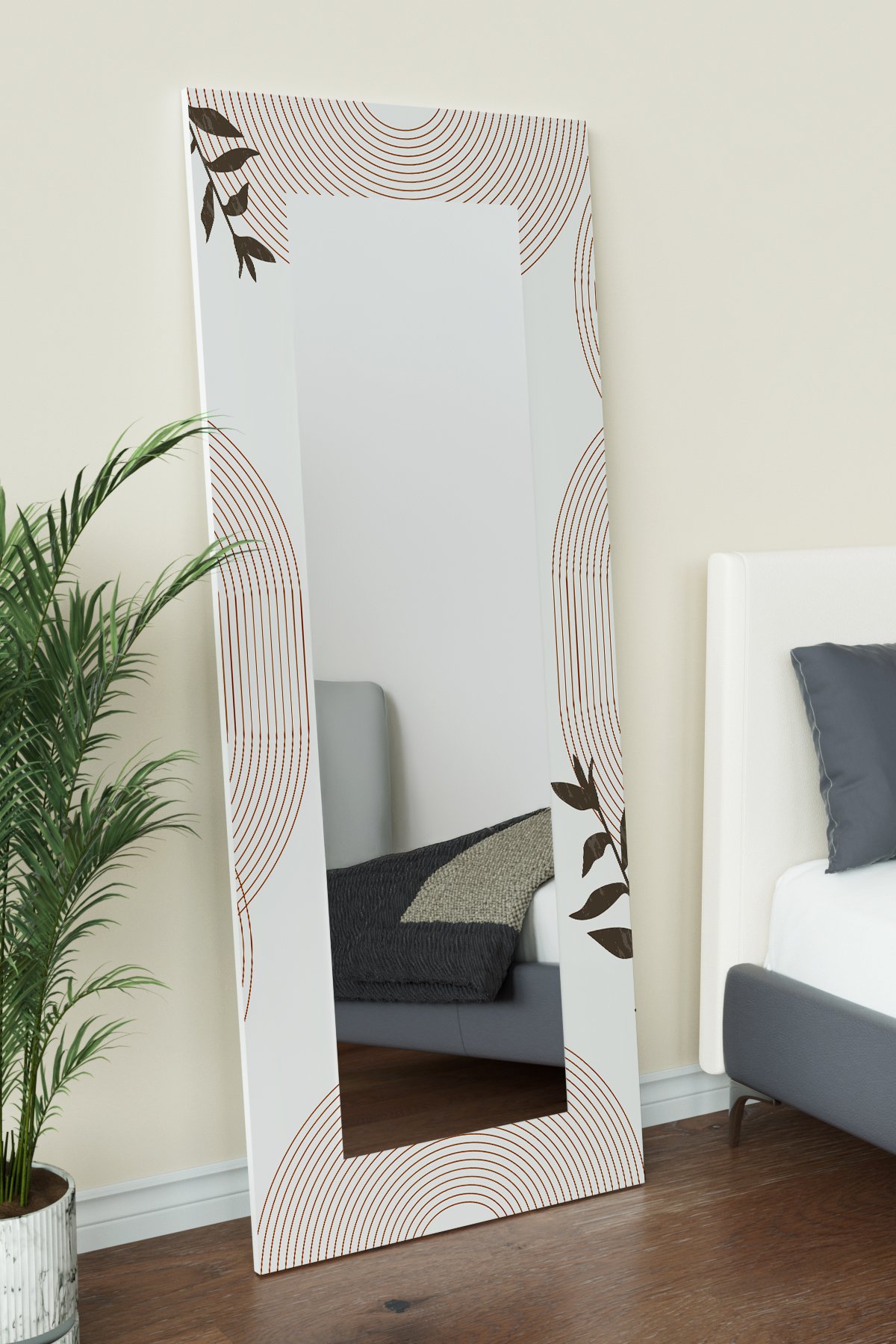 Minimal Desenli Dekoratif Boy Aynası 150x60 cm