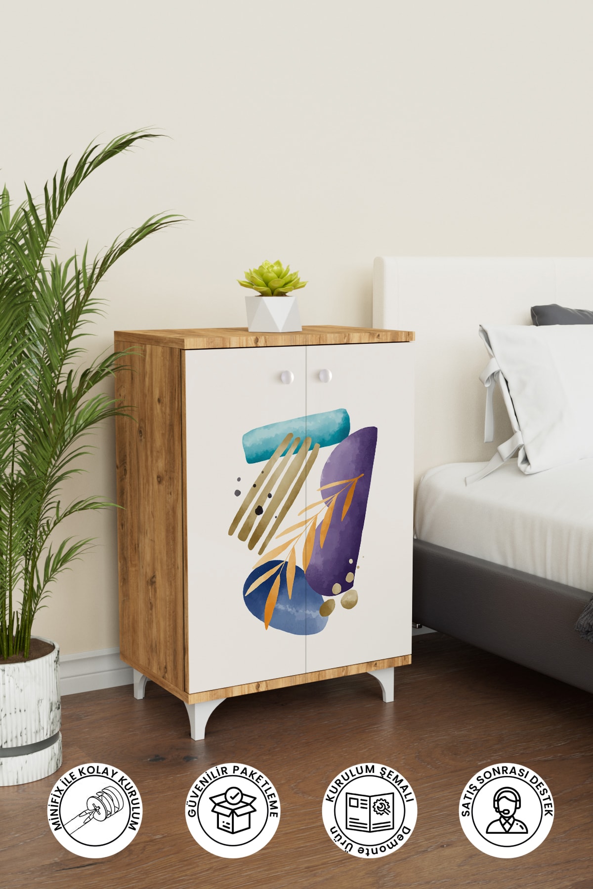 Harmony 2 Raflı Çok Amaçlı Dolap Mutfak Salon Banyo Ofis Salon Dolabı