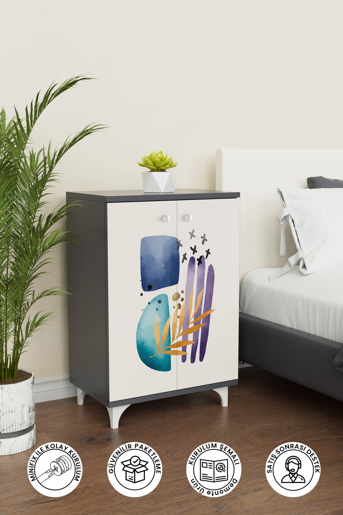 Colder 2 Raflı Çok Amaçlı Dolap Mutfak Salon Ofis Dolabı