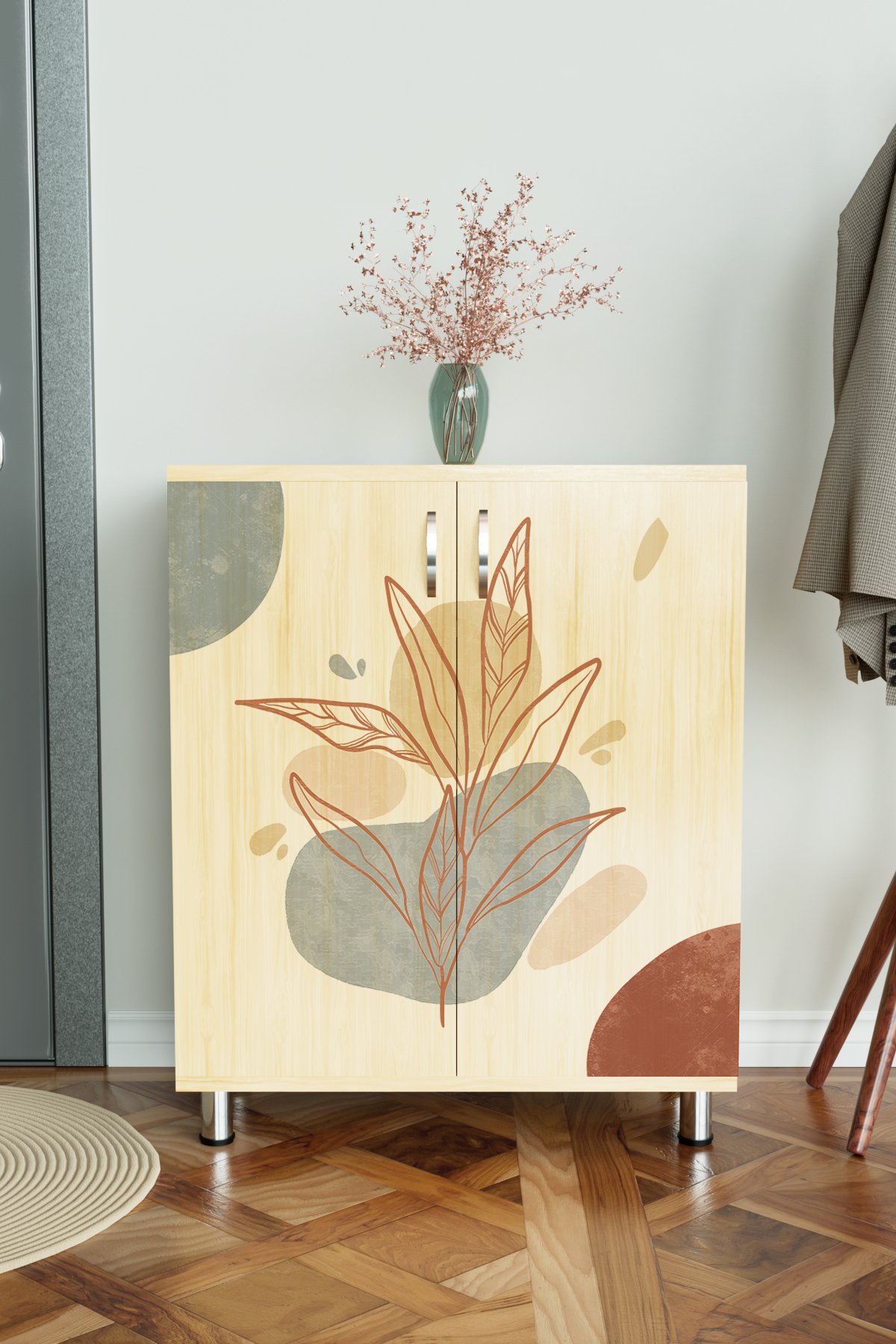 Minimal Leaf 4 Raflı Ayakkabılık Antre Hol Çok Amaçlı Ayakkabı Dolabı