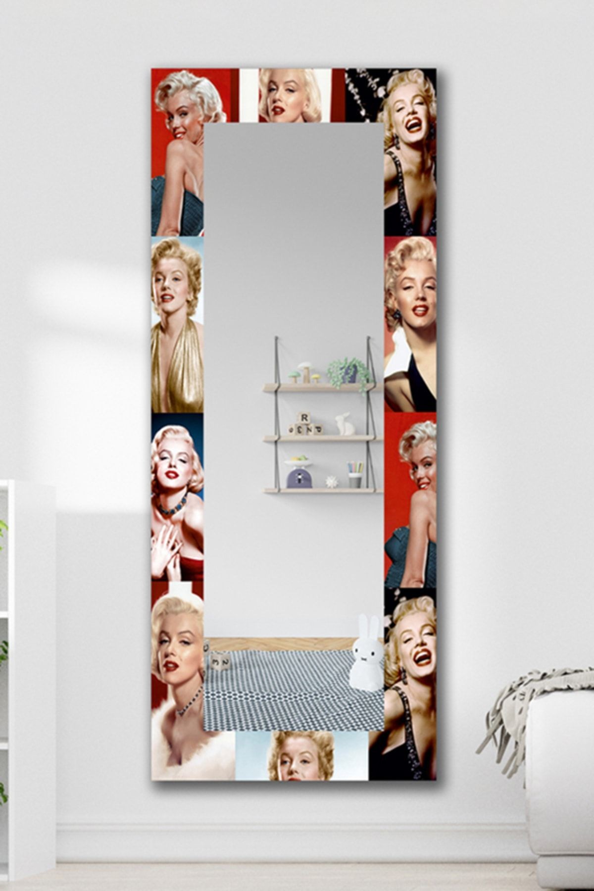 Renkli Marilyn Monroe Dekoratif Duvar Aynası