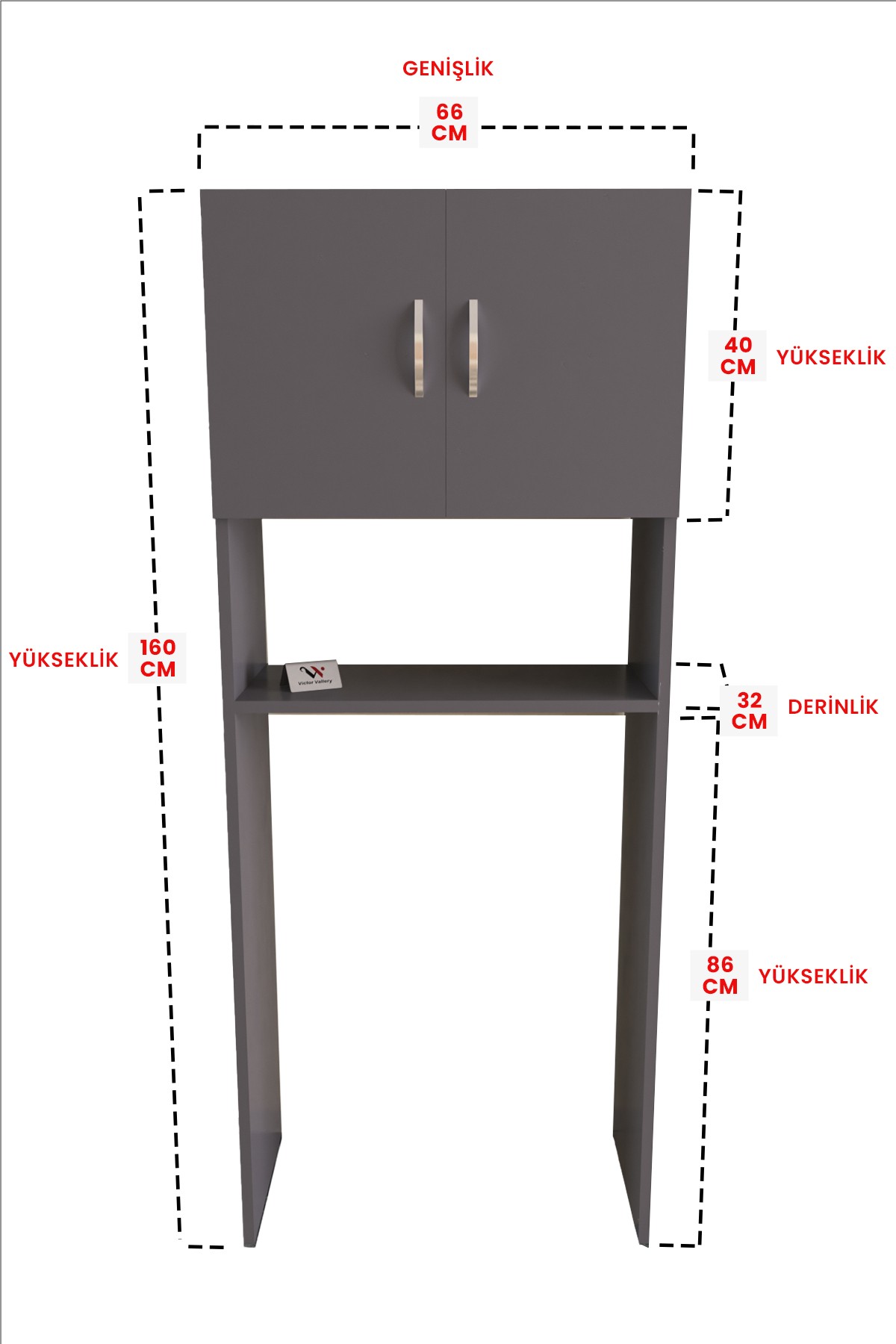 Askılıklı Çamaşır Makinesi Üstü Dolap Banyo Düzenleyici Çok Amaçlı Raf