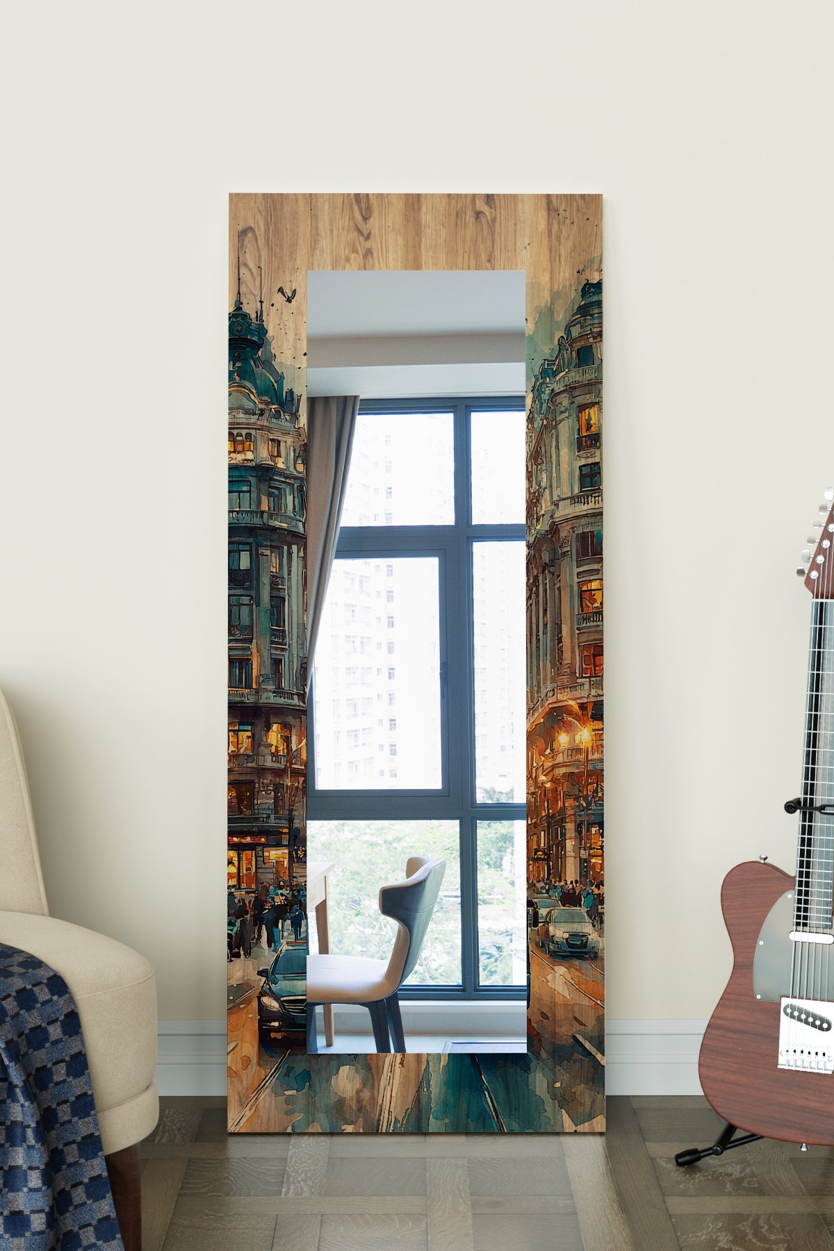 City Lights Dekoratif Boy Aynası 150x60 cm