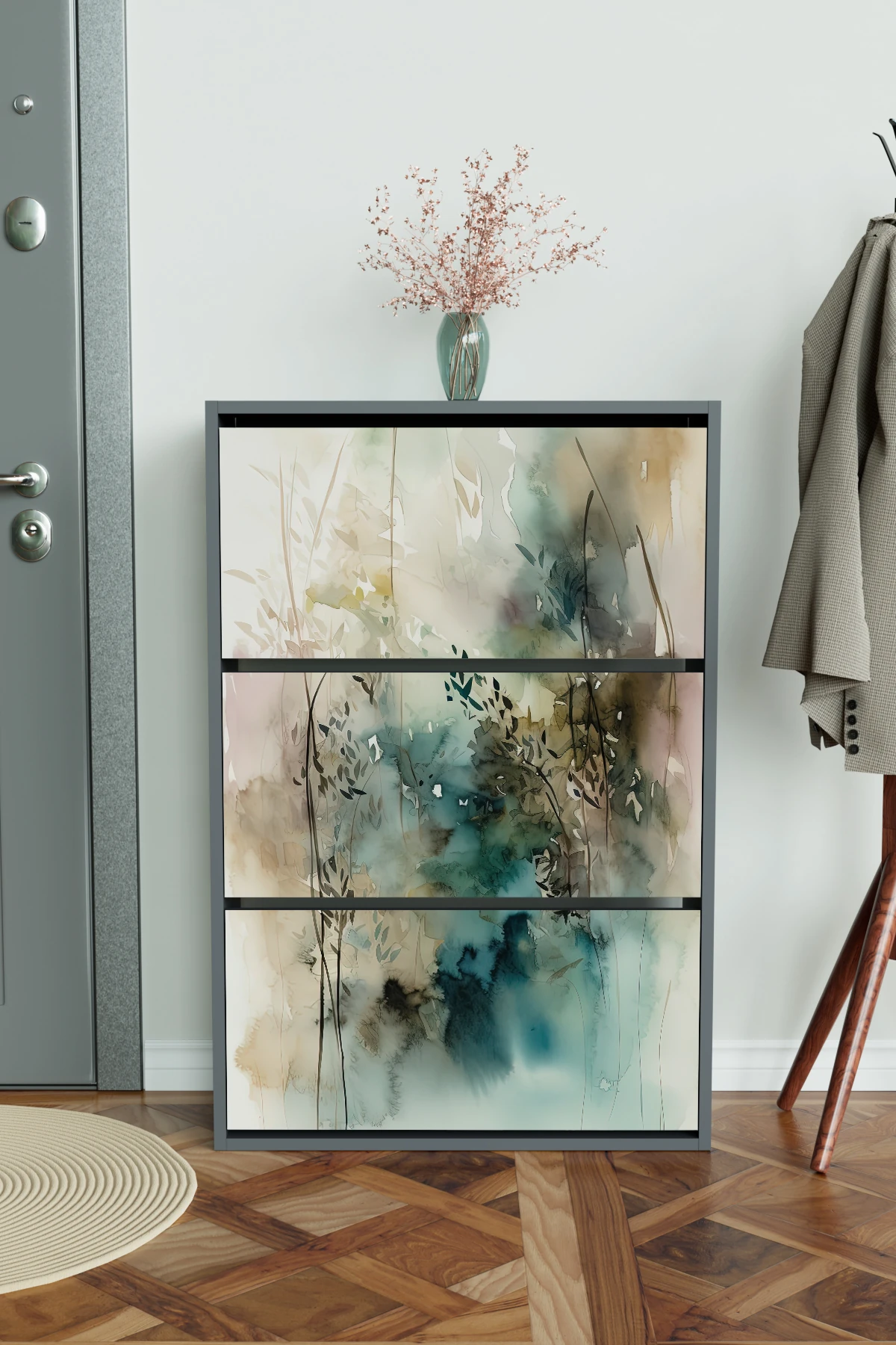 "Aqua Haze" 3 Bölmeli Liovian Düşer Kapak Ayakkabılık