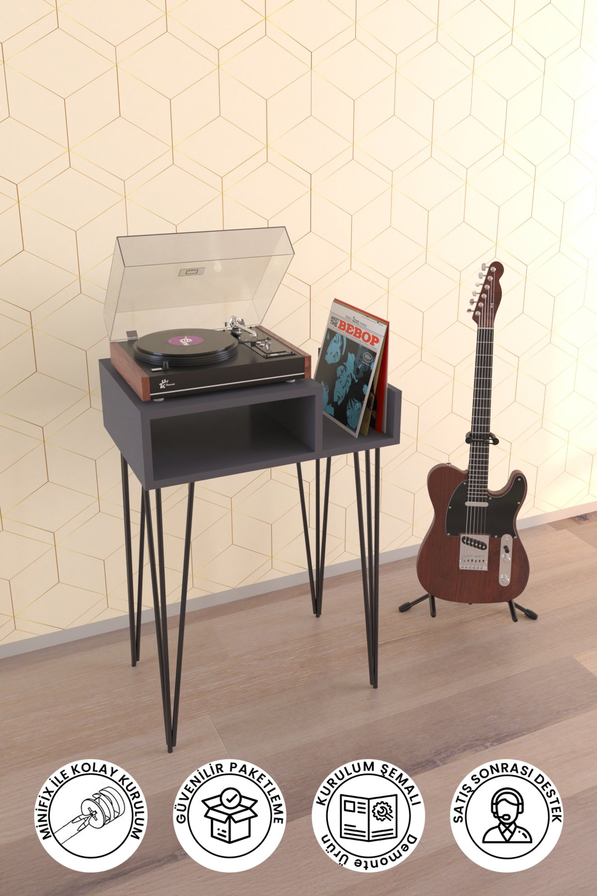 60x39.5 Cm Black Plak Ve Pikap Dolabı
